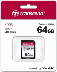 Купить Карта памяти SD 64GB Class 10 U3 Transcend TS64GSDC300S в Алматы