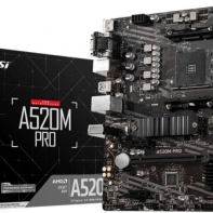 Купить Материнская плата MSI A520M PRO AM4 A520 2xDDR4 4xSATA3 RAID 1xM.2 VGA HDMI DP mATX в Алматы