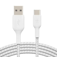 Купить Кабель Belkin USB-A - USB-С, BRAIDED, 1m, white в Алматы