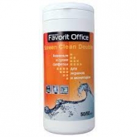 Купить F130001 "FAVORIT OFFICE" Screen Clean, влажные салфетки для экранов LCD TFT, туба 100 салфеток в Алматы
