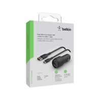купить Автомобильное ЗУ Belkin Car Charger 24W Dual USB-A, USB-A - USB-C, 1m, black в Алматы фото 2
