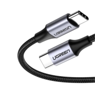 Купить Кабель UGREEN US261 USB 2.0 C M/M Round Cable Nickel Plating Aluminum Shell 1m (Gray Black) в Алматы