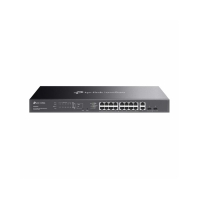 Купить Коммутатор PoE+ GbE Easy Managed  20-портовый TP-Link Omada ES220GMP <Omada 16 портов GbE 802.3af/at PoE+, 2 порта GbE RJ45, 2 гигабитных SFP порт, QoS 802.1p/DSCP, IGMP Snooping, бюджет мощности PoE 250W, Omada SDN, 32 группы VLAN, PoE до 250 м, QoS в Алматы
