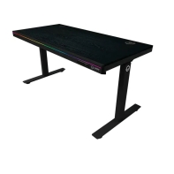 купить Dual-motor sit/stand adjustable-height gaming desk with wireless charger, RGB lighting, control panel, and USB ports, PB melamine surface tabletop, black. в Алматы фото 2