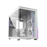Купить Компьютерный корпус FSP M580 Plus, Без БП, 2xUSB3.0/Type-C, 4xARGB 120mm, Curved Glass, White, ATX в Алматы