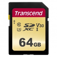 Купить Карта памяти SD 64GB Class 10 U3 Transcend TS64GSDC500S в Алматы