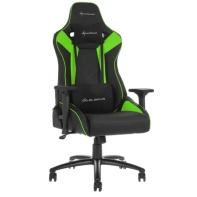 Купить Игровое кресло Sharkoon Elbrus 3 Black/Green <Cинтетическая кожа, Газлифт 4, подлокотник 3D> в Алматы