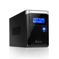 Купить Источник бесперебойного питания, SVC, V-1500-F-LCD, Smart, USB, Мощность 1500ВА/900Вт, Диапазон работы AVR: 165-275В, Бат.: 12В/9 Ач*2шт., 3 вых.: Shuko CEE7, Защита тел. линии, Чёрный в Алматы