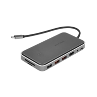 Купить Докстанция Vention TPYBB <USB-C to HDMI/USB 3.1 Gen 2-Ax2/USB 2.0/M.2 NGFF/SD/TF/PD/DC 3.5mm SSD Enclosure Docking Station 0.15M Gray Aluminum Alloy Type> в Алматы