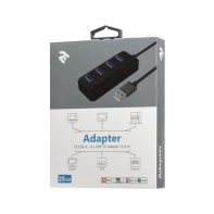 Купить USB-хаб 2Е USB-A - 4хUSB 3.0 Hub with switch 0.25m Black в Алматы
