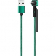 Купить Кабель OLMIO STAND, USB 2.0 - lightning, 1.2м, 2.1A, зеленый в Алматы