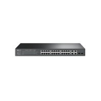 Купить Коммутатор PoE+ Smart 28-портовый Tp-Link SL2428P <JetStream&trade; 24 порта 10/100 PoE+ 802.3at/af (max 30W на порт) + 4 Gigabit RJ45 (2 Combo SFP), бюджет мощности PoE 250W> в Алматы