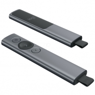 Купить Презентер Logitech Spotlight Slate (серый, Bluetooth/2.4 GHz, перезаряжаемая литий-полимерная батарея 85мАч, 3D-акселерометр, гироскоп, кабель для зарядки, чехол) в Алматы