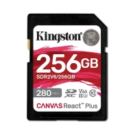 Купить Карта памяти SD, Kingston Canvas React Plus, 256GB, SDR2V6/256GB, UHS-II, R280/W150, V60 в Алматы