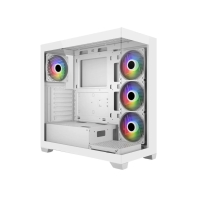 Купить Компьютерный корпус FSP M340, Без БП, 2xUSB3.0, Type-C, 4xFAN120 ARGB, 2xGlass, White, ATX в Алматы
