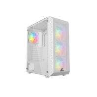 Купить Корпус Wintek Mars PS195-6-M-W TG, ATX/Micro ATX, USB 1*3.0/2*2.0, 0,45mm, 4*12cm ARGB fan (контроллер   пульт д/у в комплекте), белый в Алматы